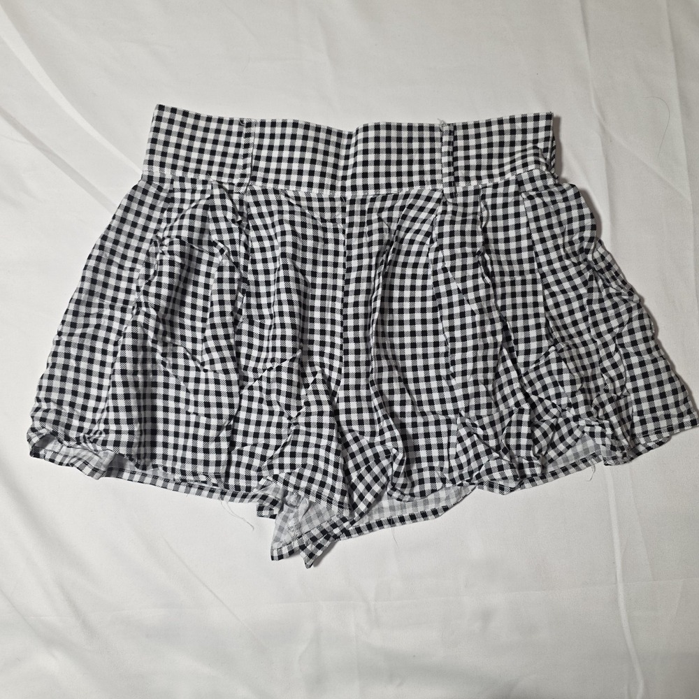 Wallflower Black And White Gingham Rayon Shorts Large